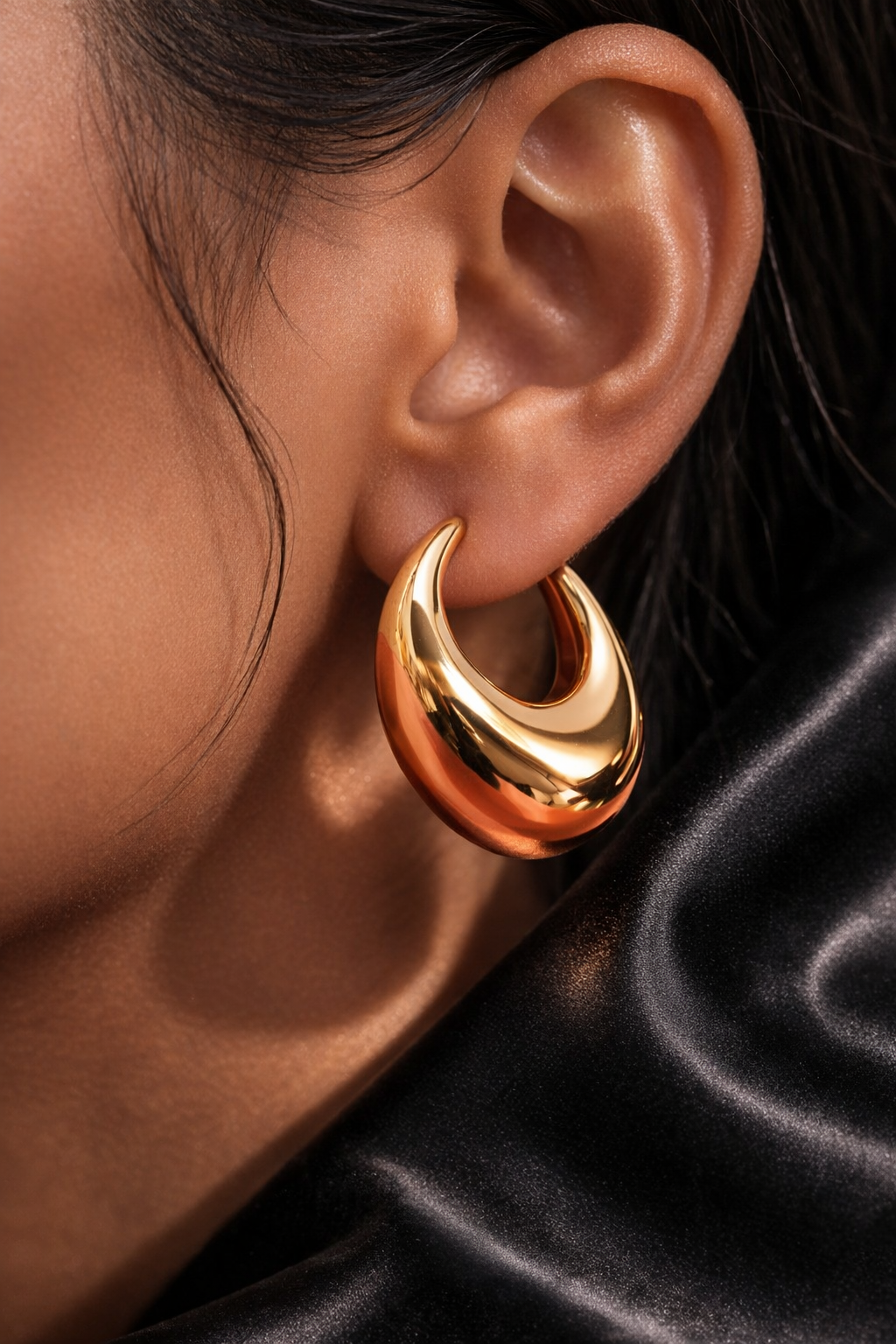 Golden Aura Statement Hoops