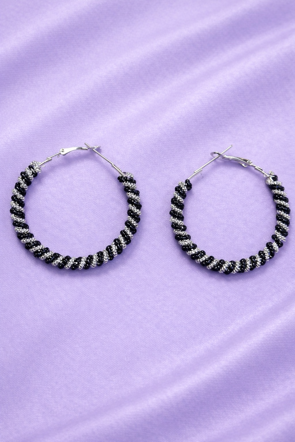 Kshvi Black & Silver Spirals