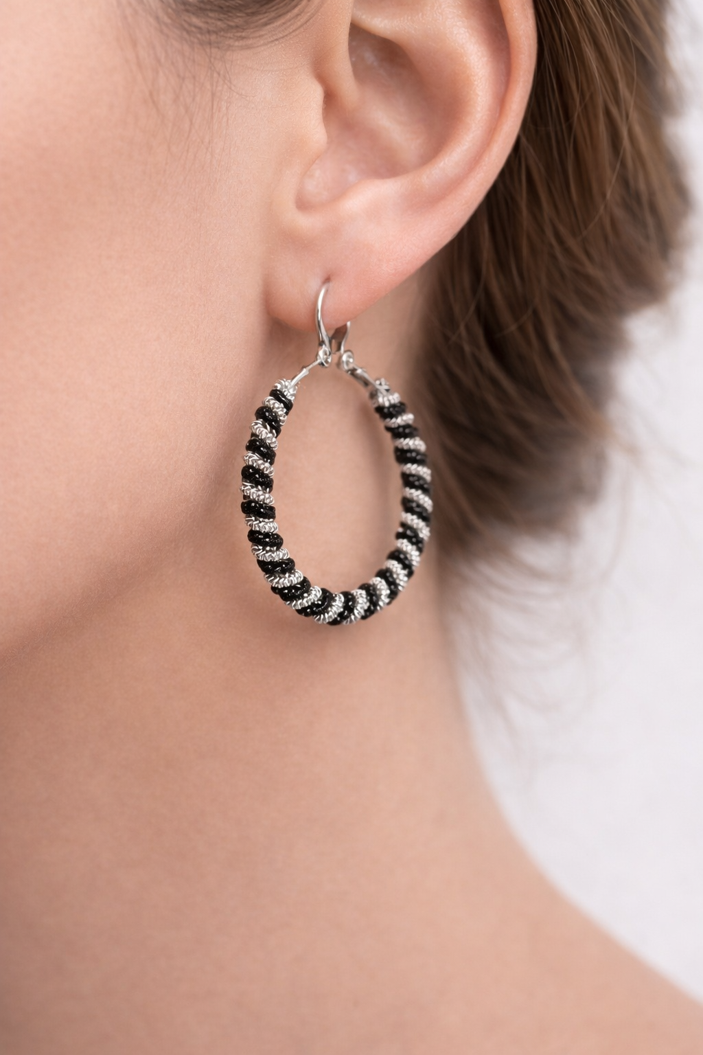 Kshvi Black & Silver Spirals