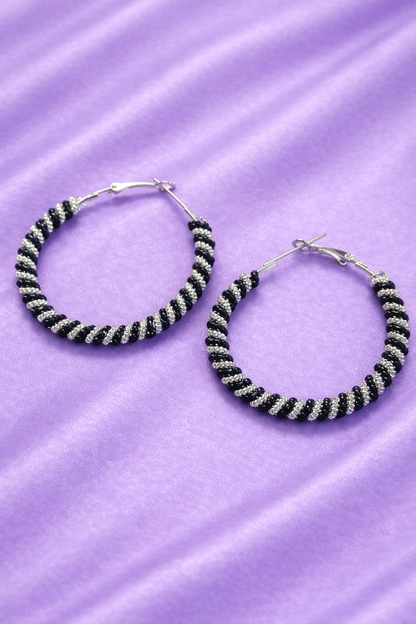 Kshvi Black & Silver Spirals