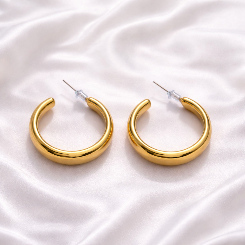 Polished Gold Hoops