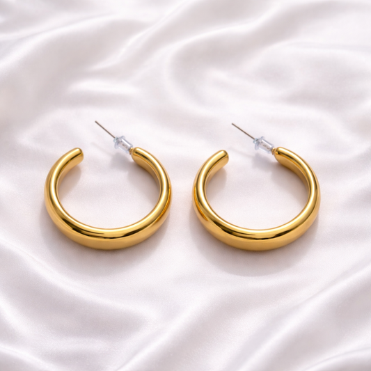 Polished Gold Hoops