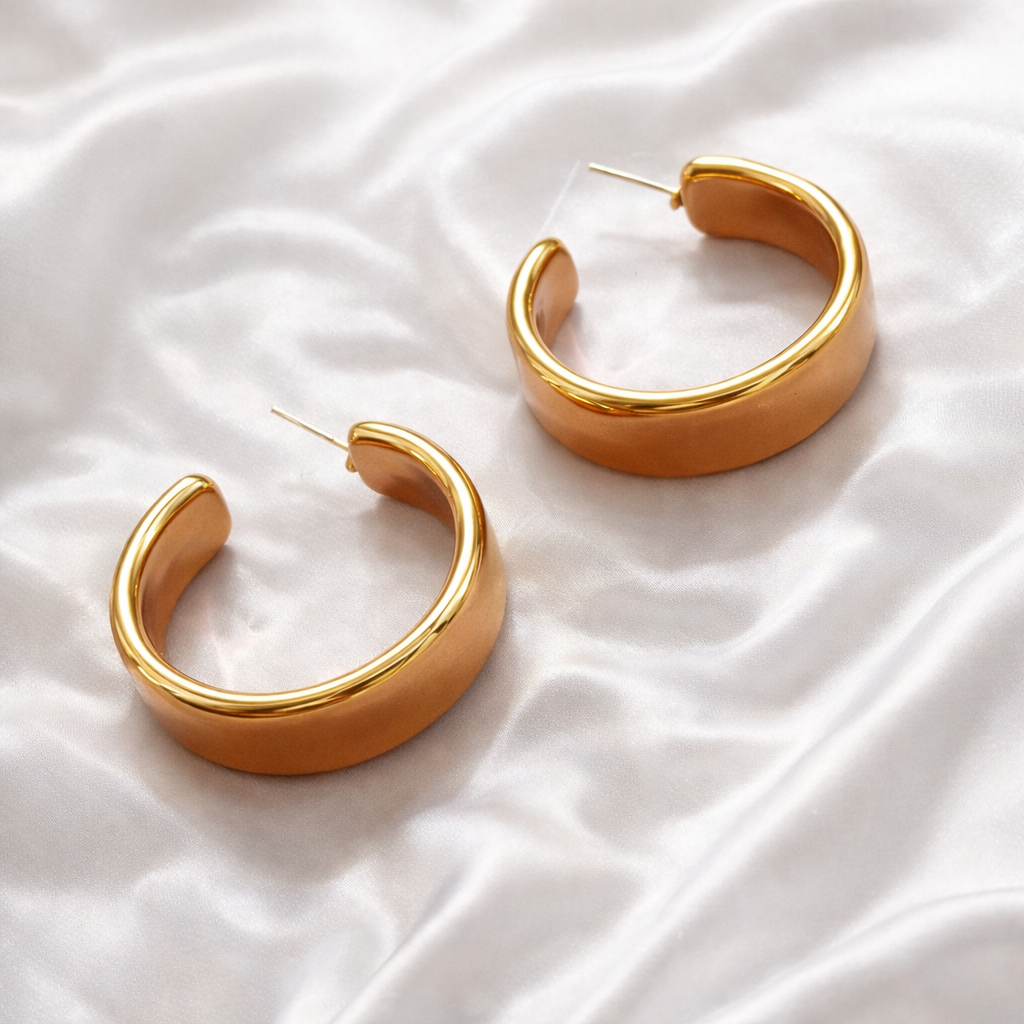 Polished Gold Hoops