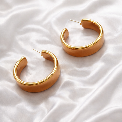 Polished Gold Hoops