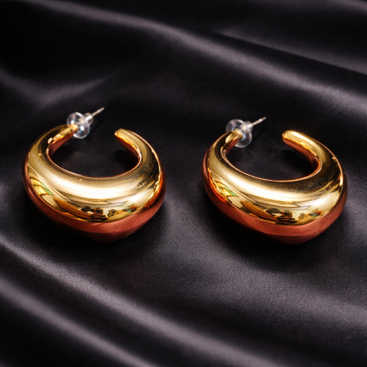 Golden Aura Statement Hoops