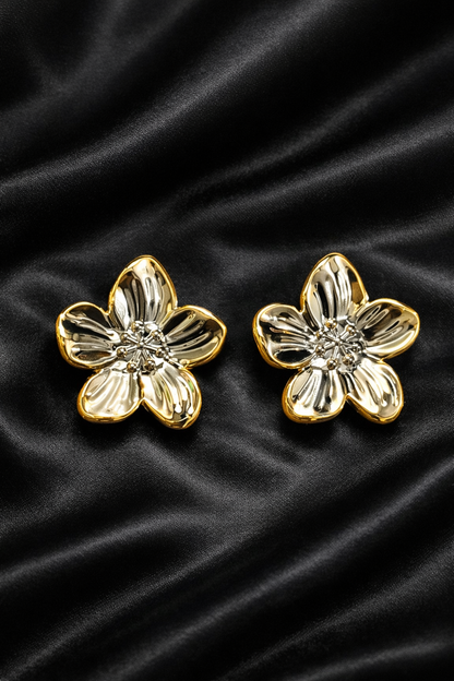 Golden Blossom Statement Studs