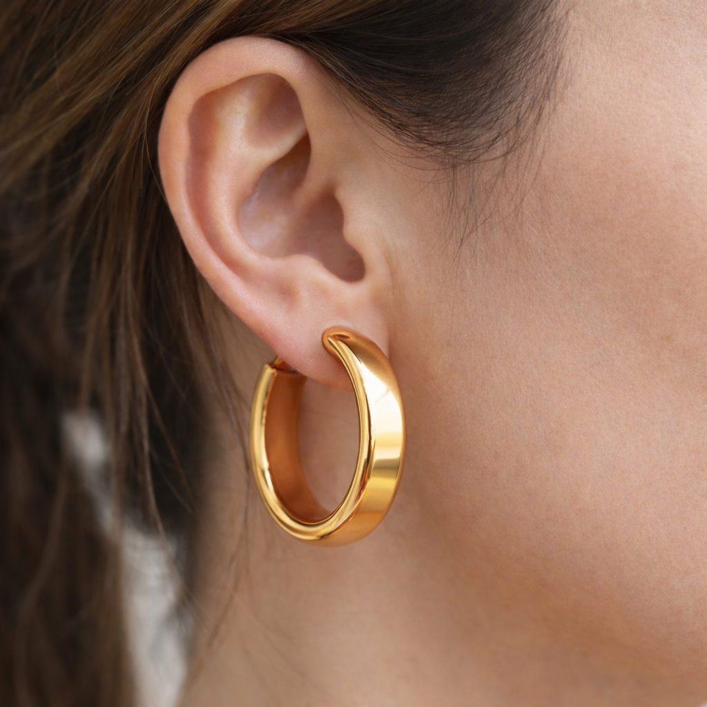 Polished Gold Hoops