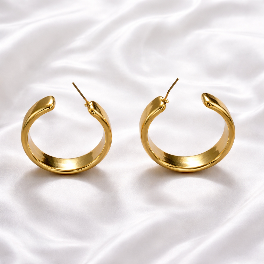 Polished Gold Hoops
