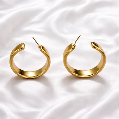 Polished Gold Hoops